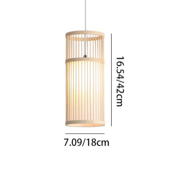 Japanese Zen Bamboo Weaving Lantern 1-Light Pendant Light