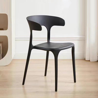 Modern Minimalist Curved PP Dining Chair Backrest Armless For Dining Room