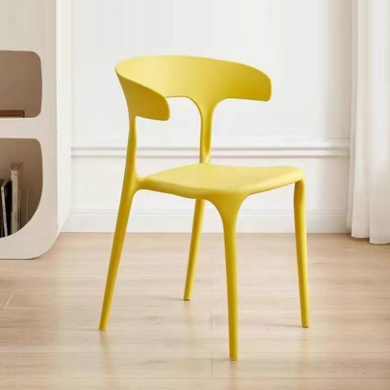 Modern Minimalist Curved PP Dining Chair Backrest Armless For Dining Room