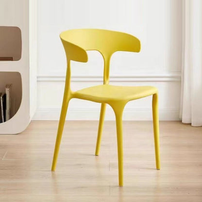 Modern Minimalist Curved PP Dining Chair Backrest Armless For Dining Room