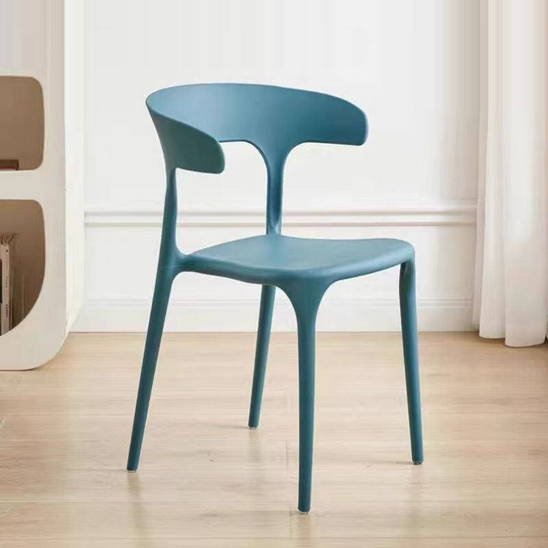 Modern Minimalist Curved PP Dining Chair Backrest Armless For Dining Room