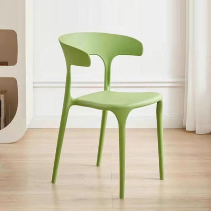 Modern Minimalist Curved PP Dining Chair Backrest Armless For Dining Room