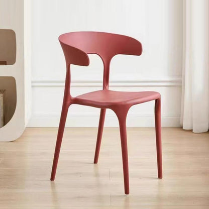 Modern Minimalist Curved PP Dining Chair Backrest Armless For Dining Room