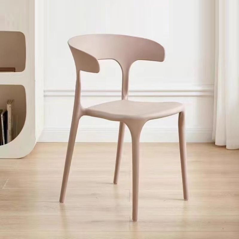 Modern Minimalist Curved PP Dining Chair Backrest Armless For Dining Room