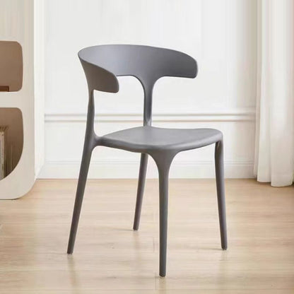 Modern Minimalist Curved PP Dining Chair Backrest Armless For Dining Room