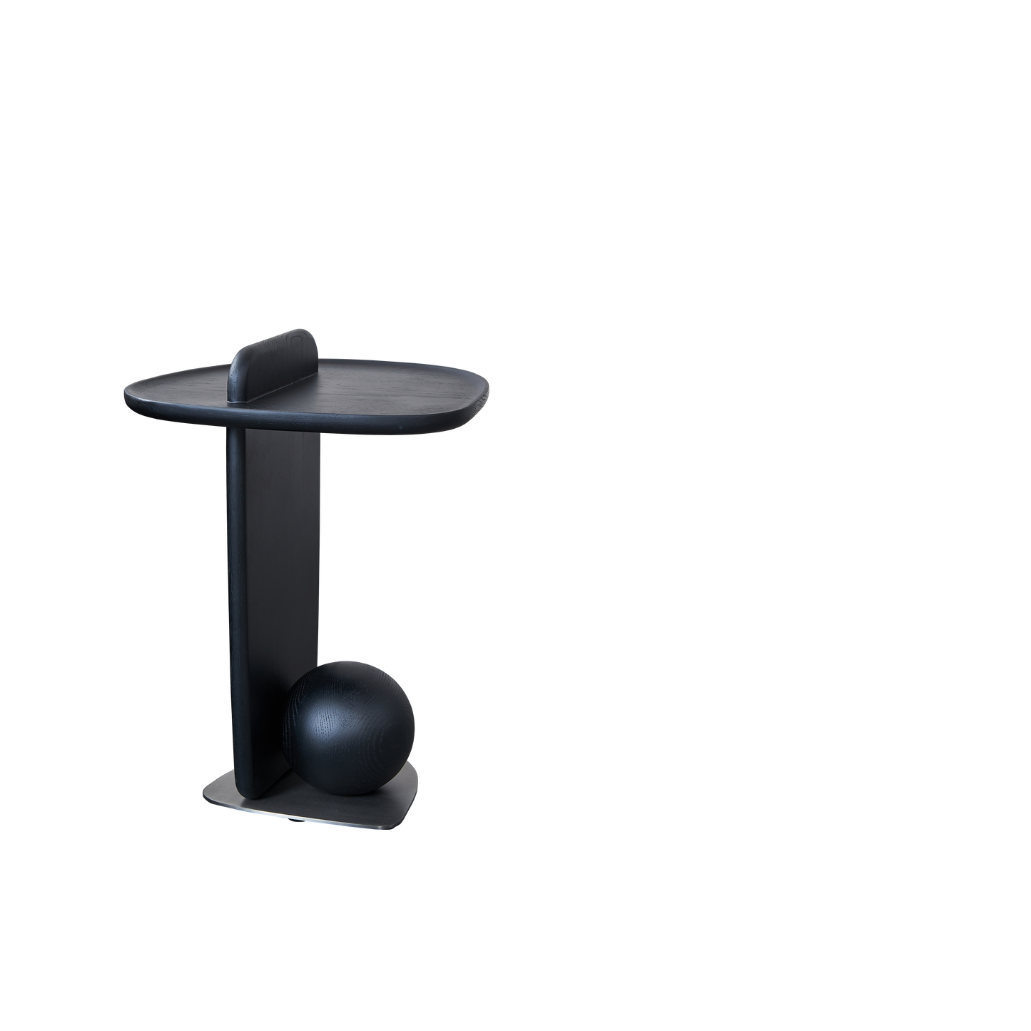 Sculptural Artistic Ball Solid Wood End Table - Art Deco Versatile Corner Table For Living Room