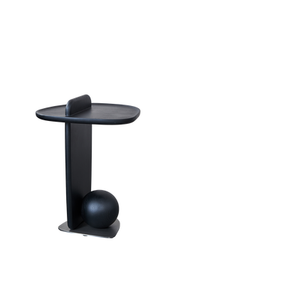 Sculptural Artistic Ball Solid Wood End Table - Art Deco Versatile Corner Table For Living Room