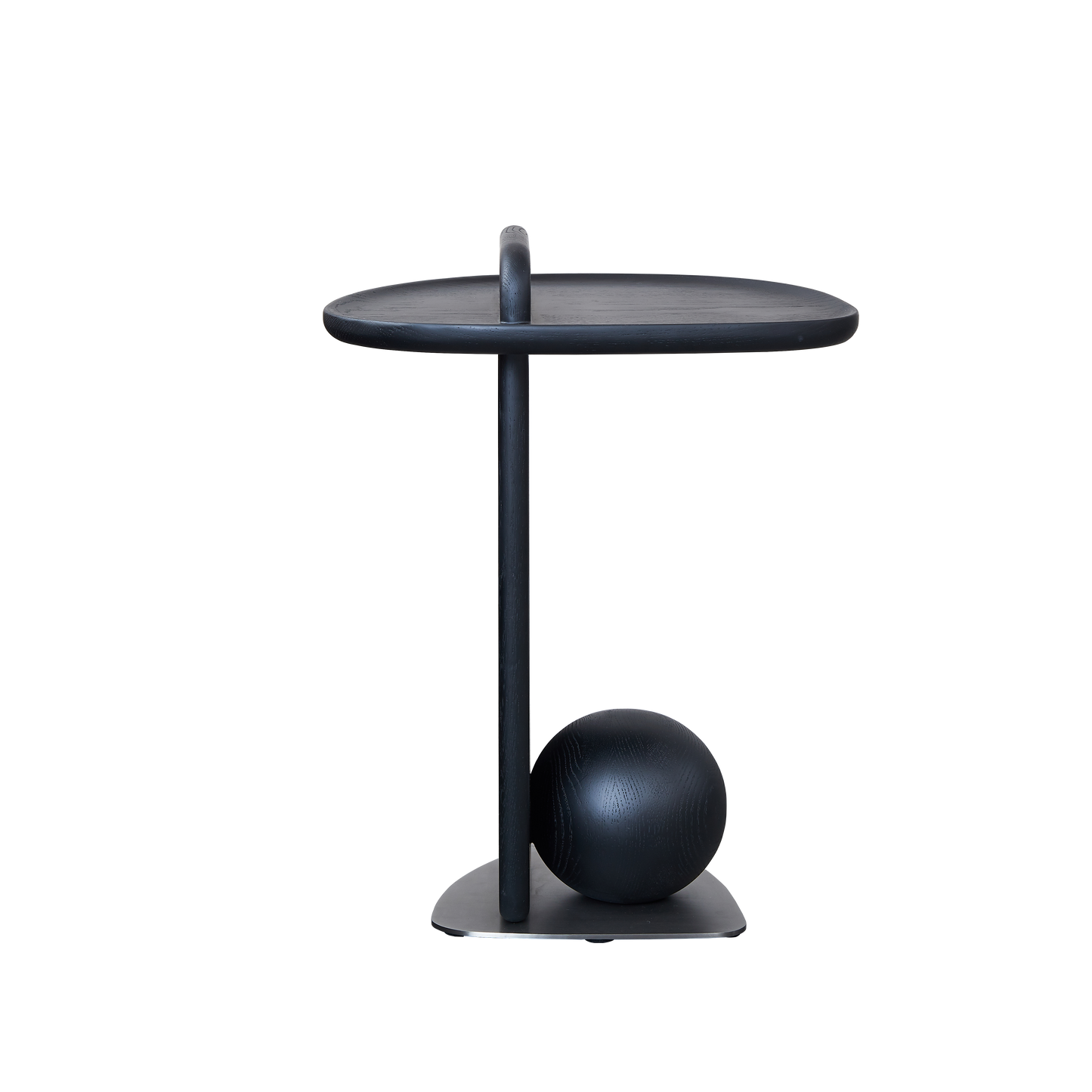 Sculptural Artistic Ball Solid Wood End Table - Art Deco Versatile Corner Table For Living Room