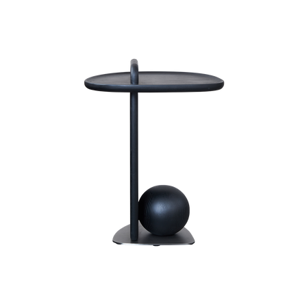 Sculptural Artistic Ball Solid Wood End Table - Art Deco Versatile Corner Table For Living Room