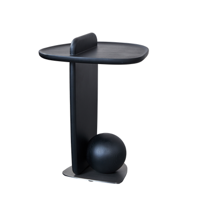 Sculptural Artistic Ball Solid Wood End Table - Art Deco Versatile Corner Table For Living Room