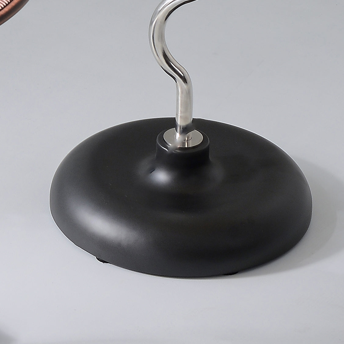 Artistic Round Curved Stem Wood Stainless Steel End Table - Vintage Classic Accent Table For Living Room