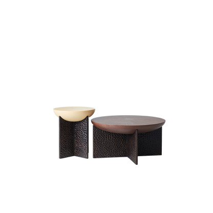 Geometric Cross Base Round Solid Wood Coffee Table - Scandinavian Radiating Grain Tea Table For Living Room