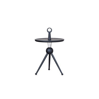 Tripod Legs Round Solid Wood Acrylic End Table - Creative Portable Accent Side Table For Living Room