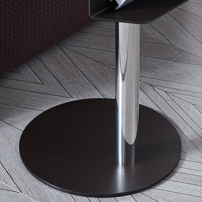 Geometric Round Saddle Leather End Table - Creative Side Table With Storage Shelf For Living Room