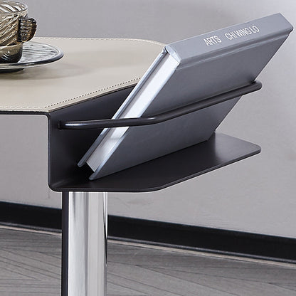 Geometric Round Saddle Leather End Table - Creative Side Table With Storage Shelf For Living Room