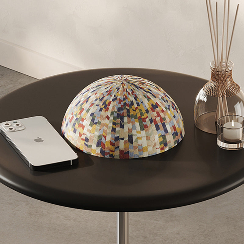 Round Curved MDF Stainless Steel End Table - Minimalist Small Accent Table For Living Room