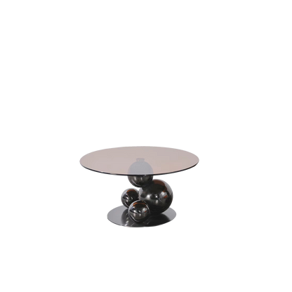 Black Titanium Stainless Steel Sphere Coffee Table - Minimalist Sculptural Round Coffee Table For Living Room