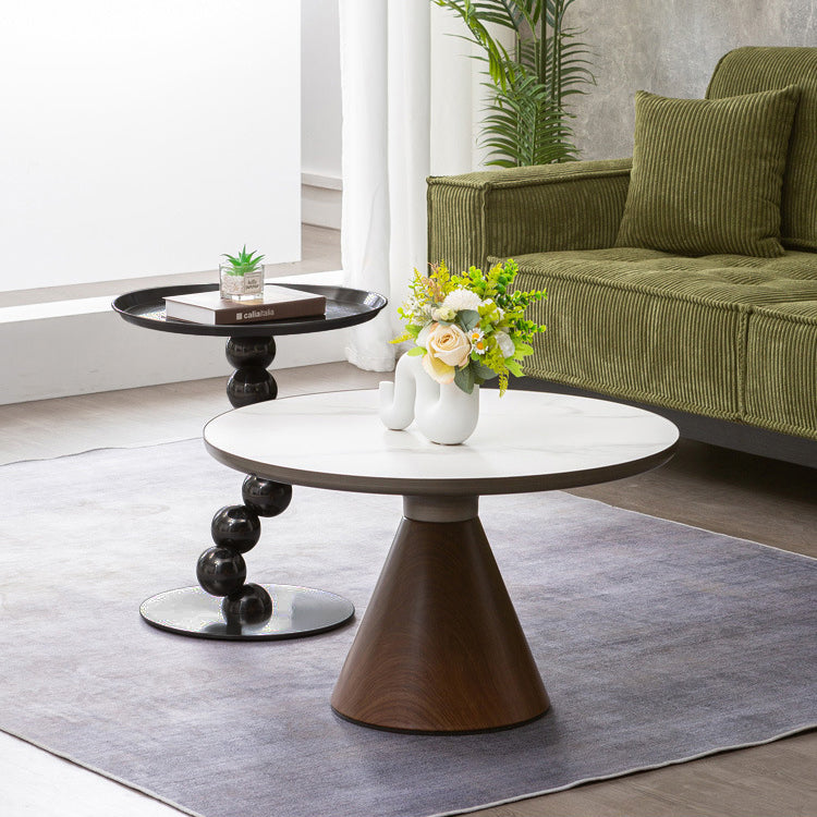 Sturdy Black Titanium Stainless Steel Sculptural Sphere Side Table - Industrial Sculptural Geometric Round Coffee Table For Living Room