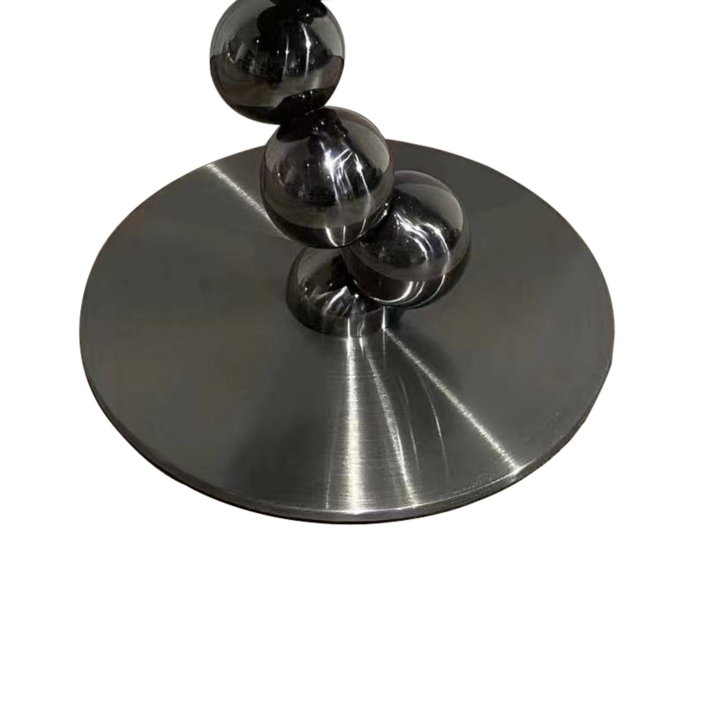 Sturdy Black Titanium Stainless Steel Sculptural Sphere Side Table - Industrial Sculptural Geometric Round Coffee Table For Living Room