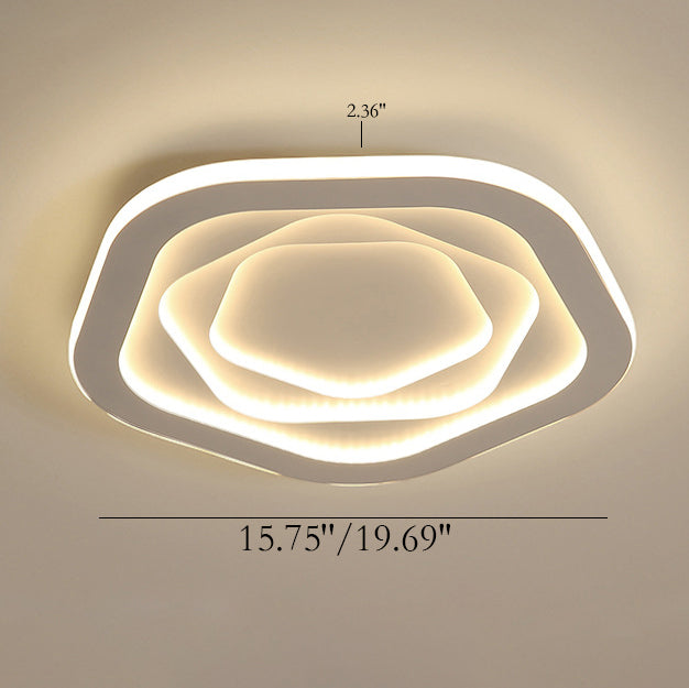 Modern Minimalist Pentagram Iron LED Flush Mount Ceiling Light