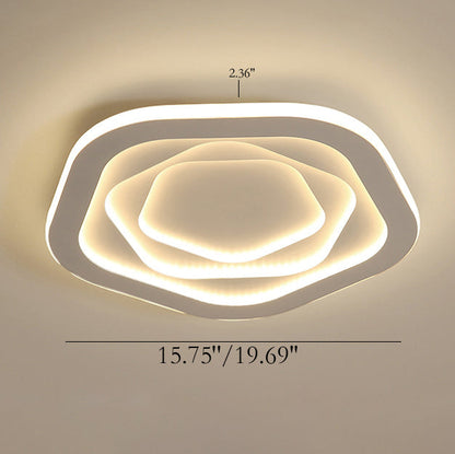 Modern Minimalist Pentagram Iron LED Flush Mount Ceiling Light