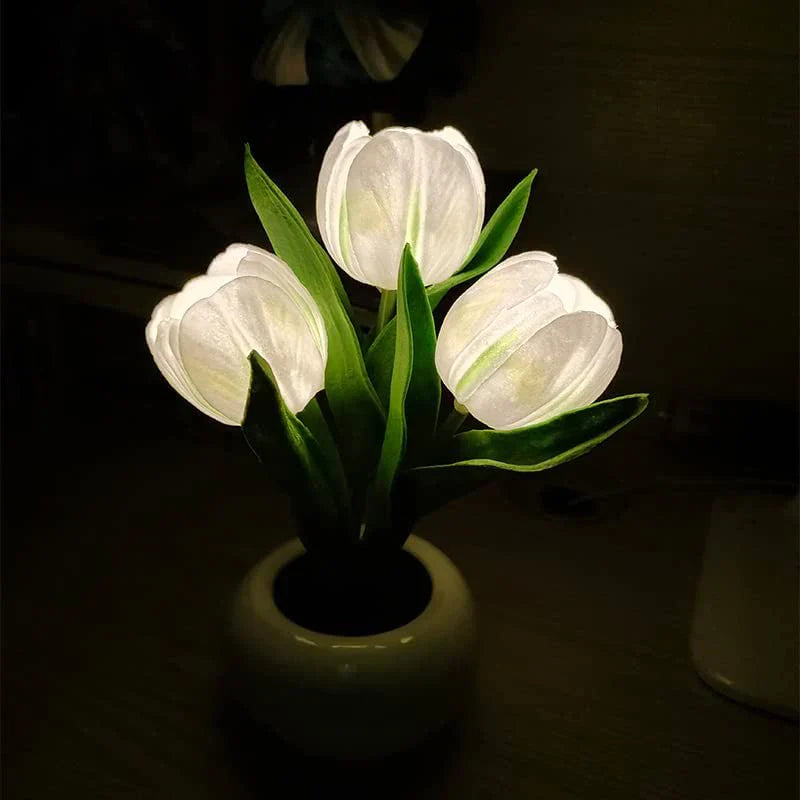 BulbBoss-Tulip Night Light Simulated Flower Bouquet Decorative Ambient LED Table Lamp