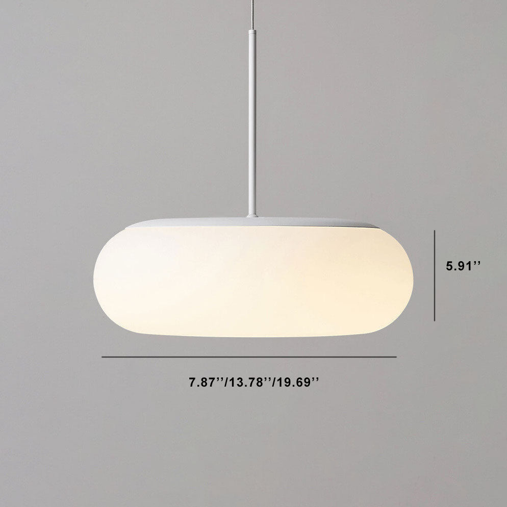 Modern Minimalist Plastic White 1-Light Drum LED Pendant Light