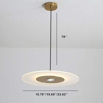 Modern Minimalist Acrylic Gold Round Shape 1-Light LED Pendant Light