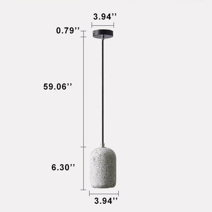 Modern Terrazzo Cylindrical LED Cement LED Pendant Light