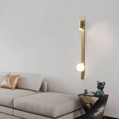 مصباح حائط LED بتصميم عصري بسيط مصنوع من النحاس والزجاج بتصميم دائري لغرفة النوم 
