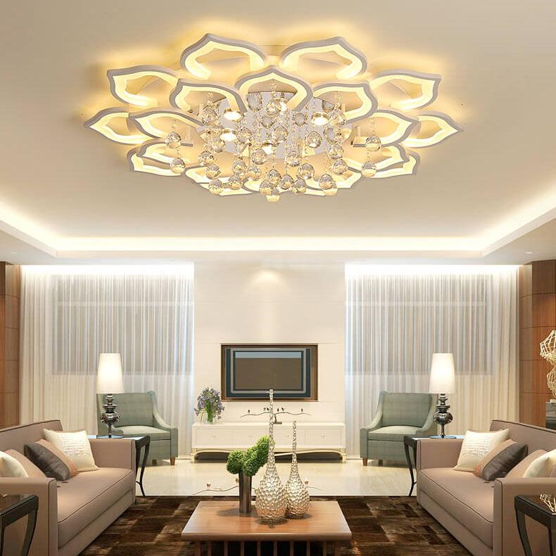 Modern Crystal Ball 20-Light Flower LED Flush Mount Lighting