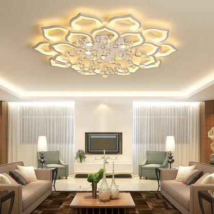Modern Crystal Ball 20-Light Flower LED Flush Mount Lighting