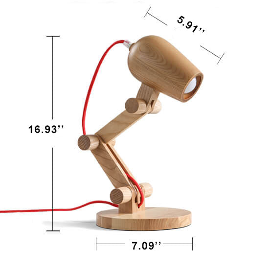 Nordic Creative Wooden Robot 1-Light Table Lamp