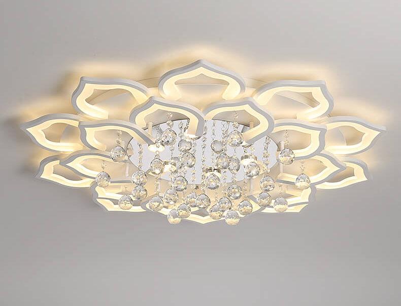 Modern Crystal Ball 20-Light Flower LED Flush Mount Lighting