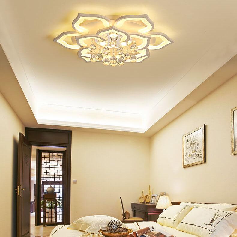 Modern Crystal Ball 20-Light Flower LED Flush Mount Lighting