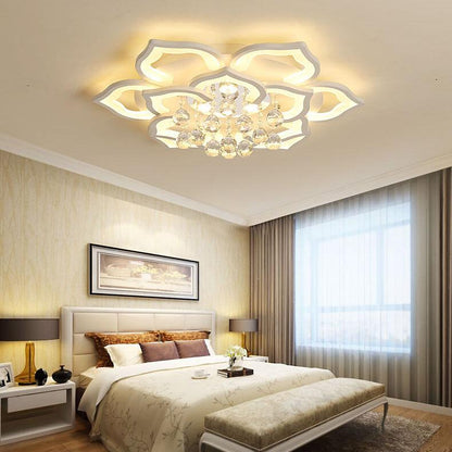 Modern Crystal Ball 20-Light Flower LED Flush Mount Lighting