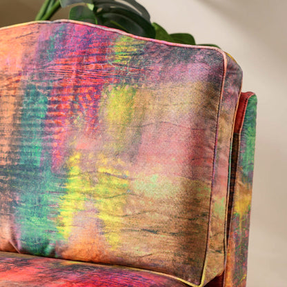 Abstract Watercolor Pattern Polyester Birch Wood Accent Chair - Creative Artistic Lounge Chair for Living Room