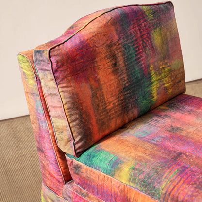 Abstract Watercolor Pattern Polyester Birch Wood Accent Chair - Creative Artistic Lounge Chair for Living Room