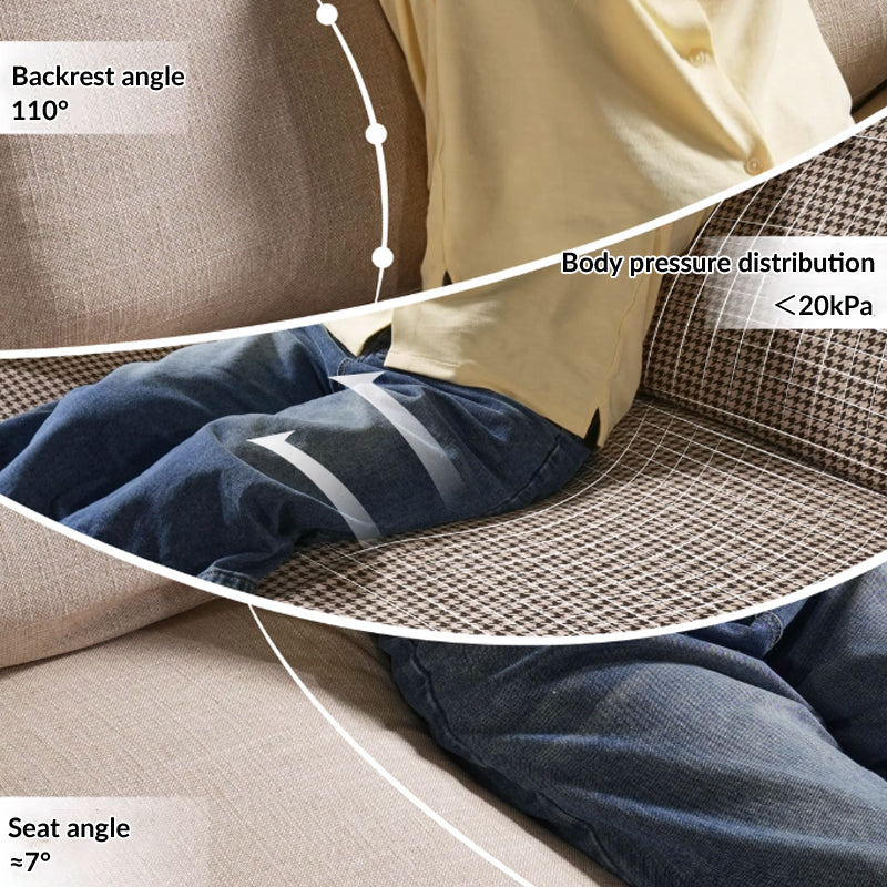 Classic Houndstooth Pattern Birch Wood Sofa – Minimalist Understated Elegant Sofa with 3/4 Seater for Living Room