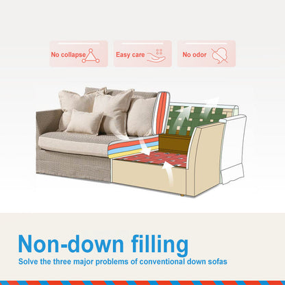 Classic Houndstooth Pattern Birch Wood Sofa – Minimalist Understated Elegant Sofa with 3/4 Seater for Living Room