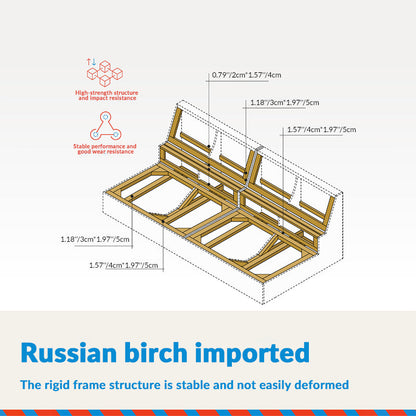 Classic Houndstooth Pattern Birch Wood Sofa – Minimalist Understated Elegant Sofa with 3/4 Seater for Living Room