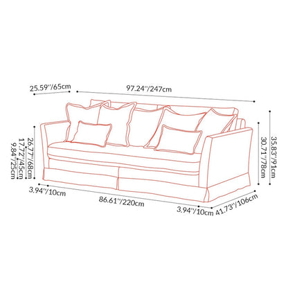 Classic Houndstooth Pattern Birch Wood Sofa – Minimalist Understated Elegant Sofa with 3/4 Seater for Living Room