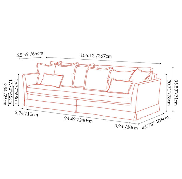 Classic Houndstooth Pattern Birch Wood Sofa – Minimalist Understated Elegant Sofa with 3/4 Seater for Living Room