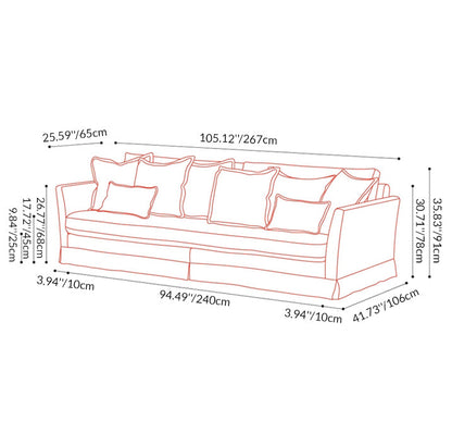 Classic Houndstooth Pattern Birch Wood Sofa – Minimalist Understated Elegant Sofa with 3/4 Seater for Living Room