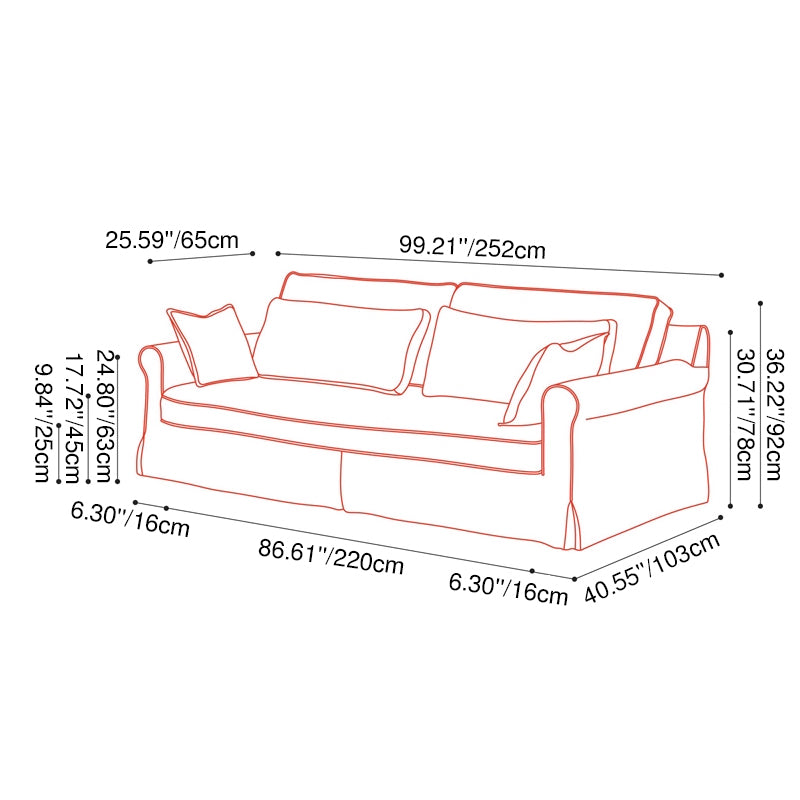 Bold Striped Pattern Polyester Upholstery Birch Wood Sofa - Vintage Soft-Touch Sofa With 3/4 Seater for Living Room