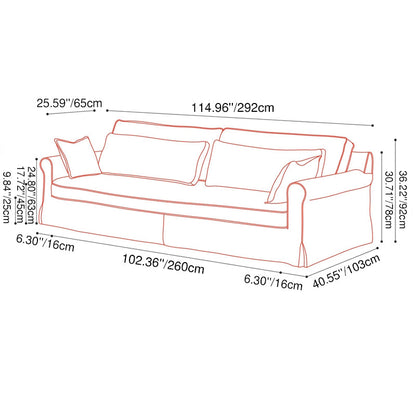 Bold Striped Pattern Polyester Upholstery Birch Wood Sofa - Vintage Soft-Touch Sofa With 3/4 Seater for Living Room