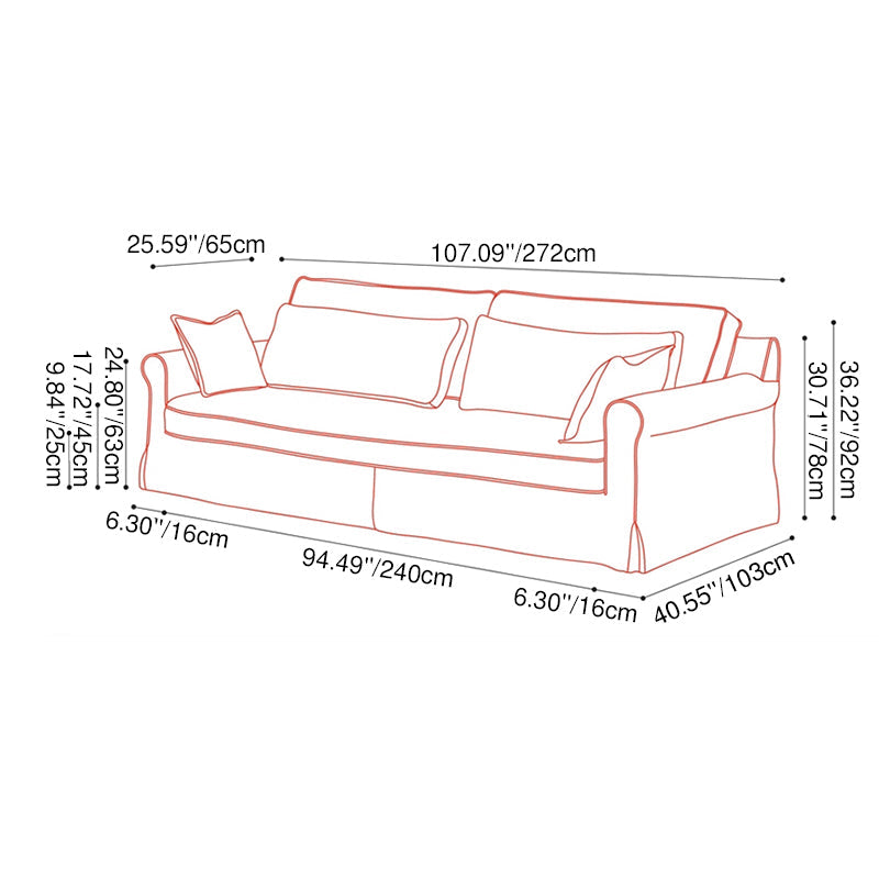 Bold Striped Pattern Polyester Upholstery Birch Wood Sofa - Vintage Soft-Touch Sofa With 3/4 Seater for Living Room