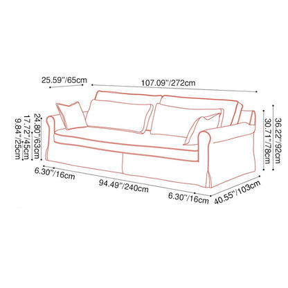 Bold Striped Pattern Polyester Upholstery Birch Wood Sofa - Vintage Soft-Touch Sofa With 3/4 Seater for Living Room