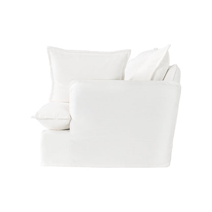 Pearl White Birch Wood Sofa – Minimalist Pillow-Style Settee Bench With 2/3 Seater for Living Room