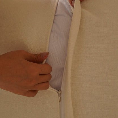 Pearl White Birch Wood Sofa – Minimalist Pillow-Style Settee Bench With 2/3 Seater for Living Room